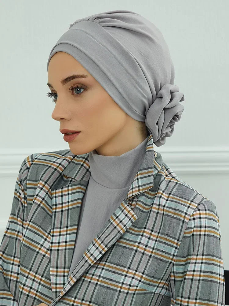 Plain Instant Turban Hat Inner Hijab - Palm and Thread