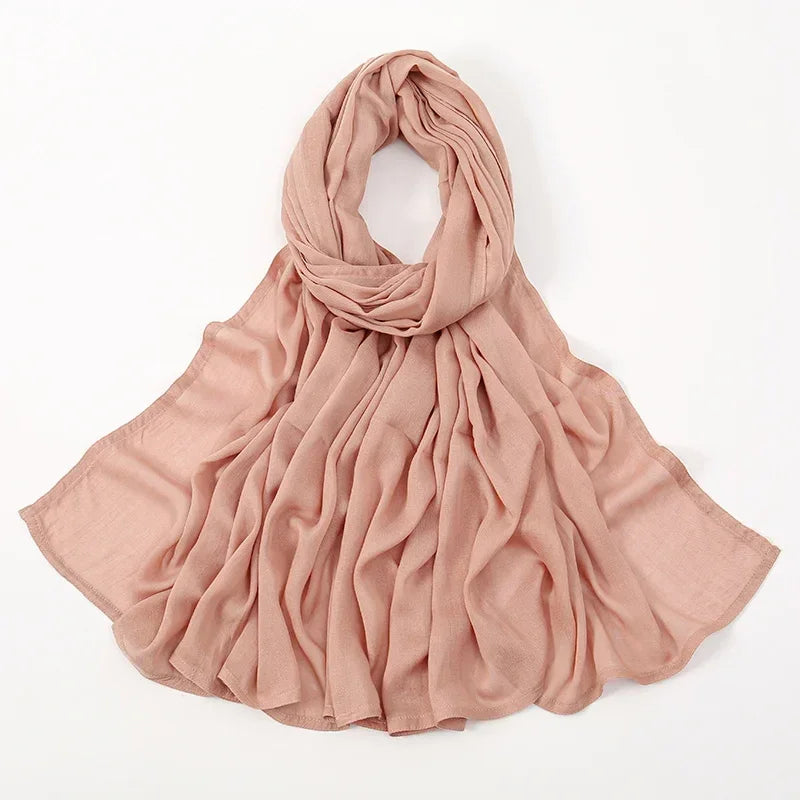 Thin Plain Shawl Soft Viscose Rayon Headscarf - Palm and Thread