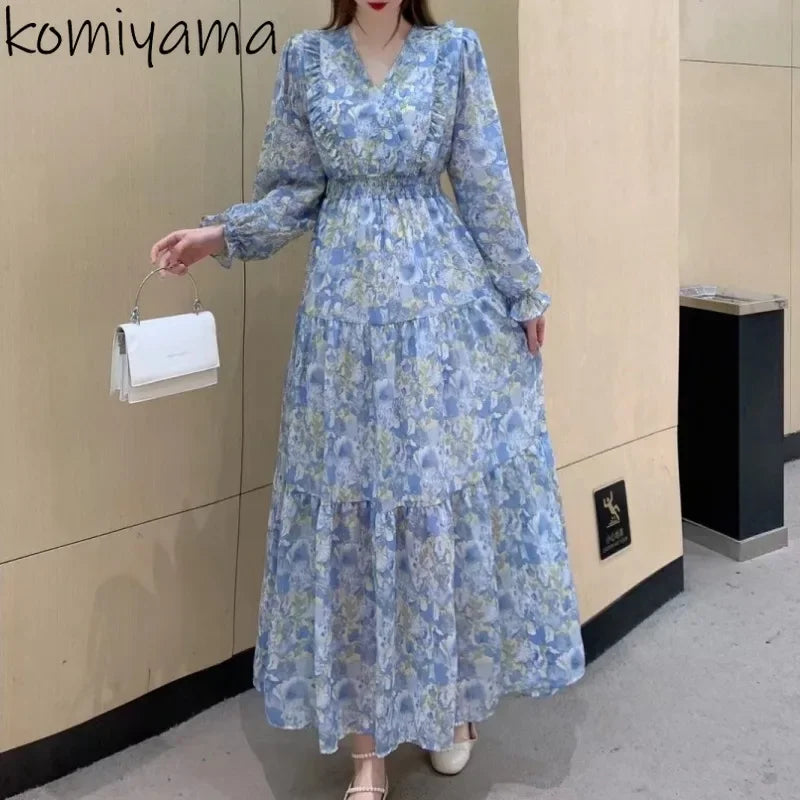 V-neck Long Sleeve Vestidos Dress - Palm and Thread