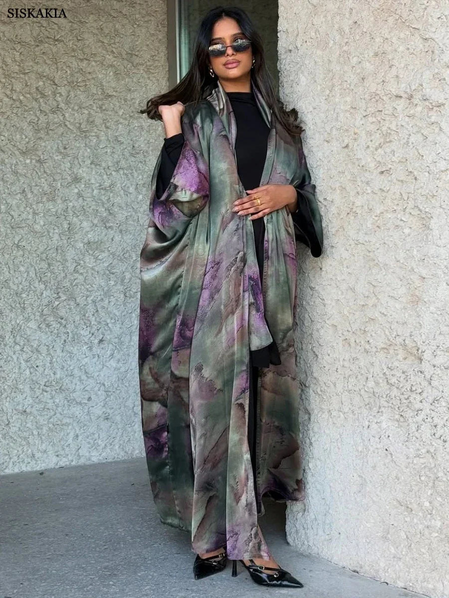 Floral Print Luxury Open Abaya - Palm and Thread