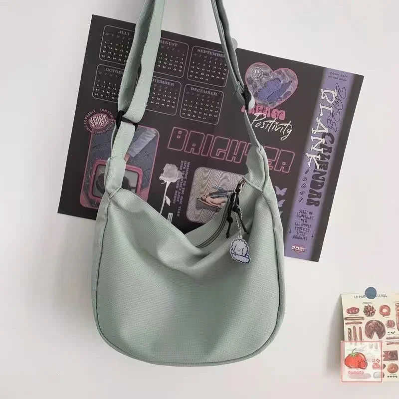 Solid Harajuku All-Match Simple Multifunction Handbag - Palm and Thread
