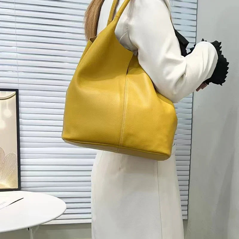 Genuine Leather Commuter Tote Handbag - Palm and Thread