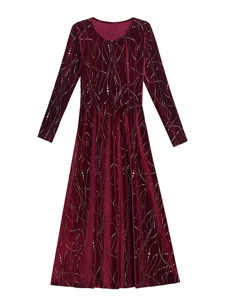 Gold Velvet Chic Sequins Dress - Palm and Thread