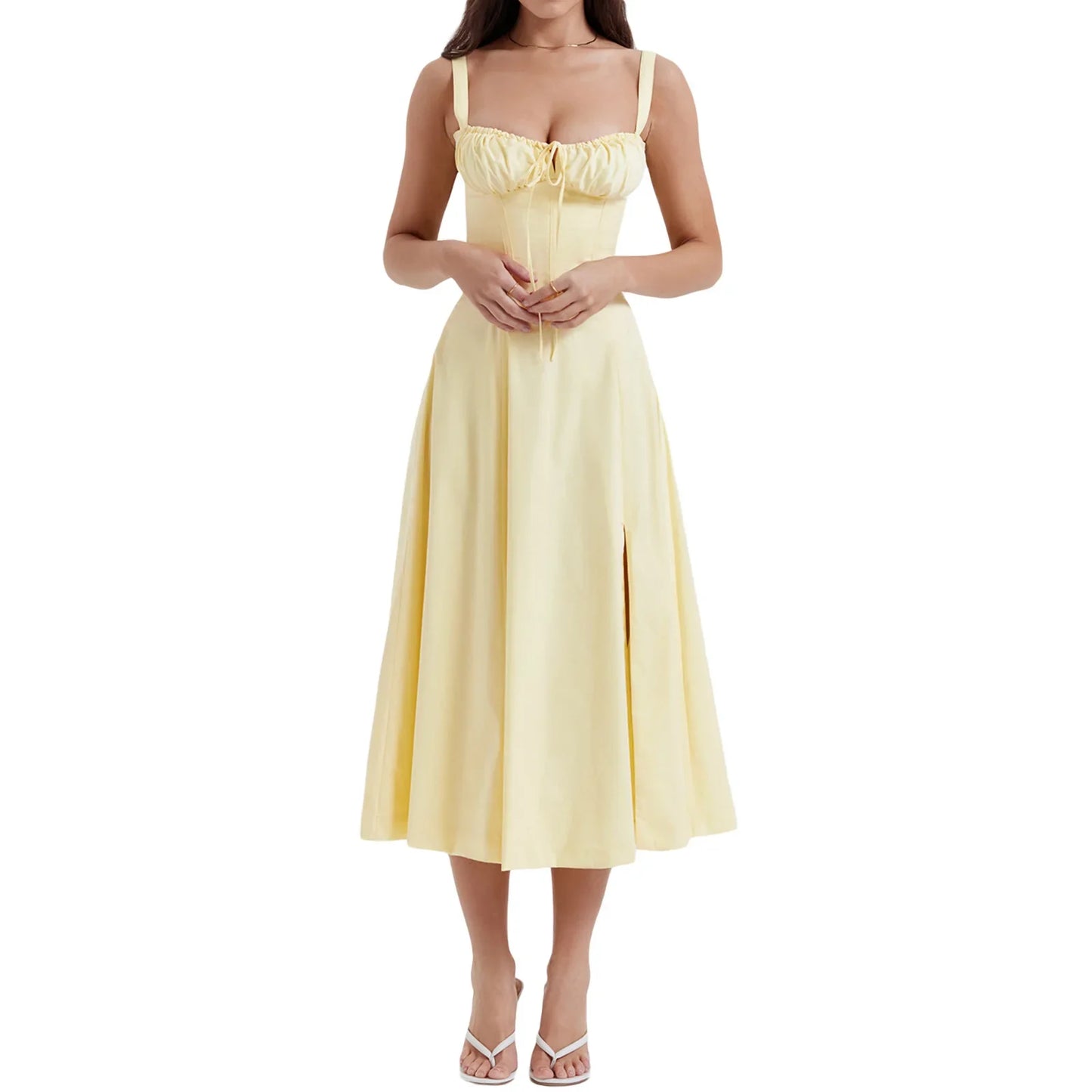 Elegant Waist-Tied Slimming Dress