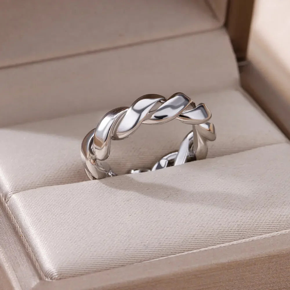 Stainless Steel Angel Feather Ring - Palm and Thread