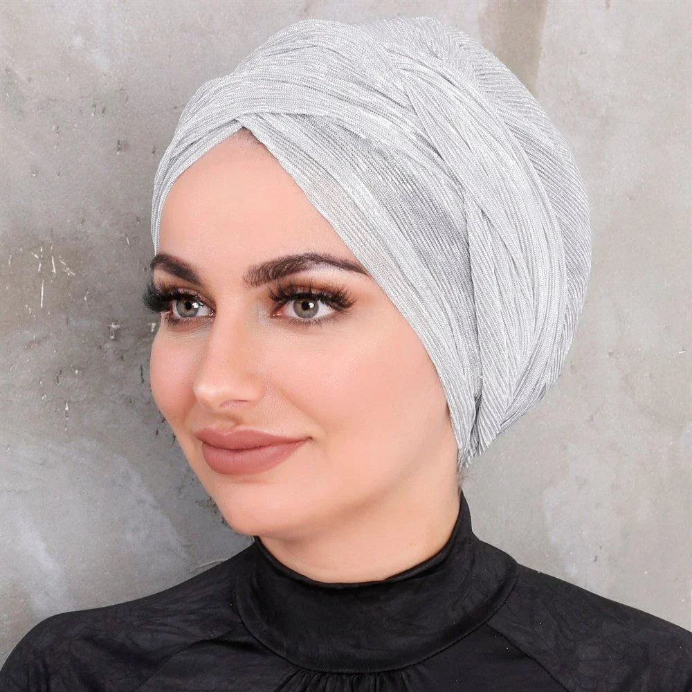 Glitter inner Ventilate Instant Turban Headscarf - Palm and Thread