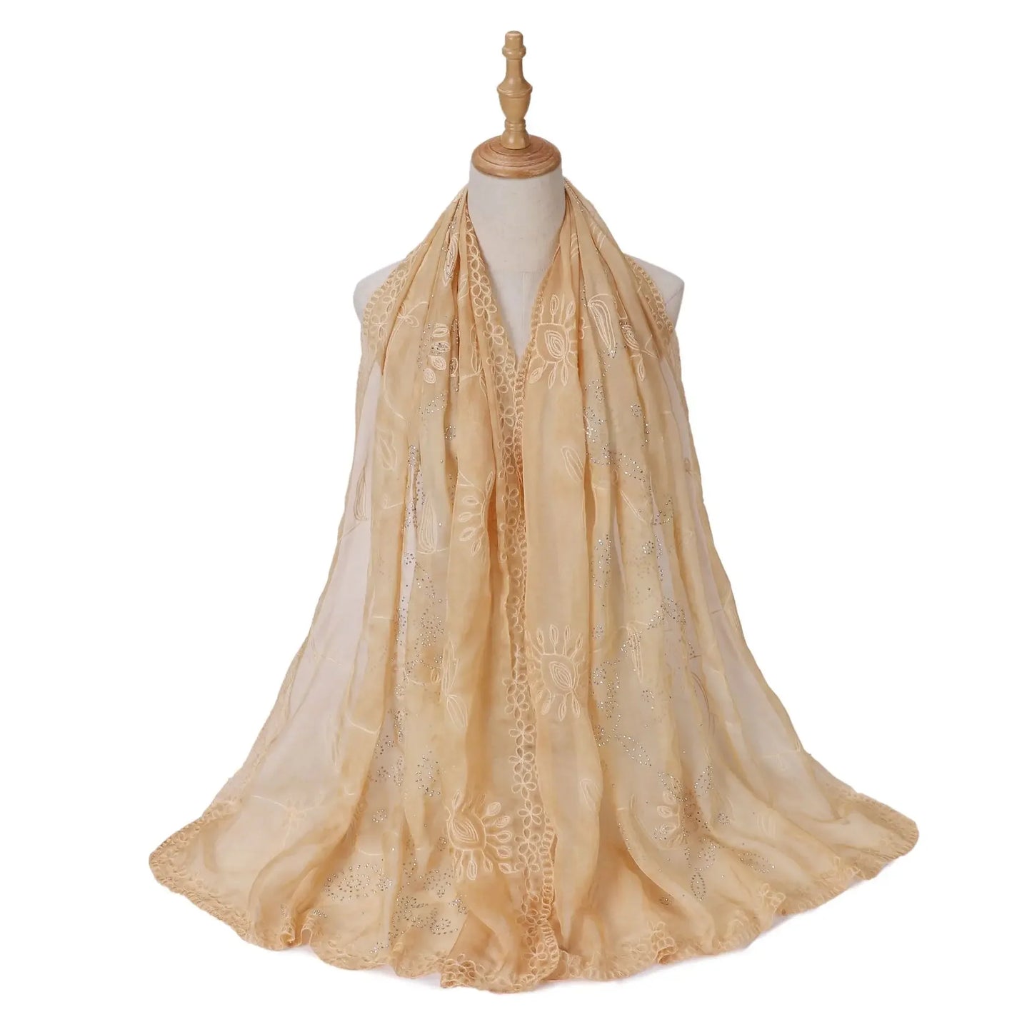 Silk Embroidered Baotou Gauze Fashion Scarf - Palm and Thread