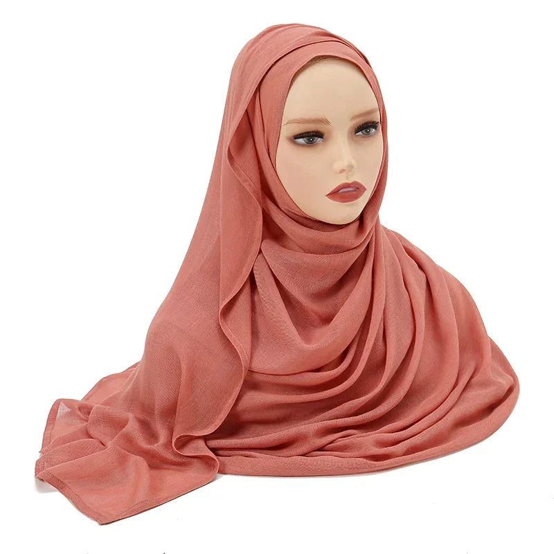 Thin Plain Shawl Soft Viscose Rayon Headscarf - Palm and Thread