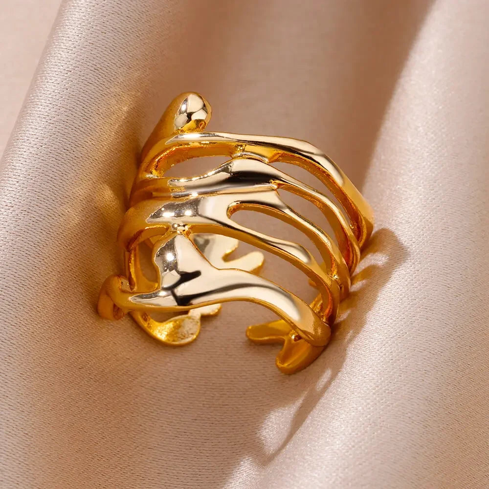 Stainless Steel Angel Feather Ring - Palm and Thread