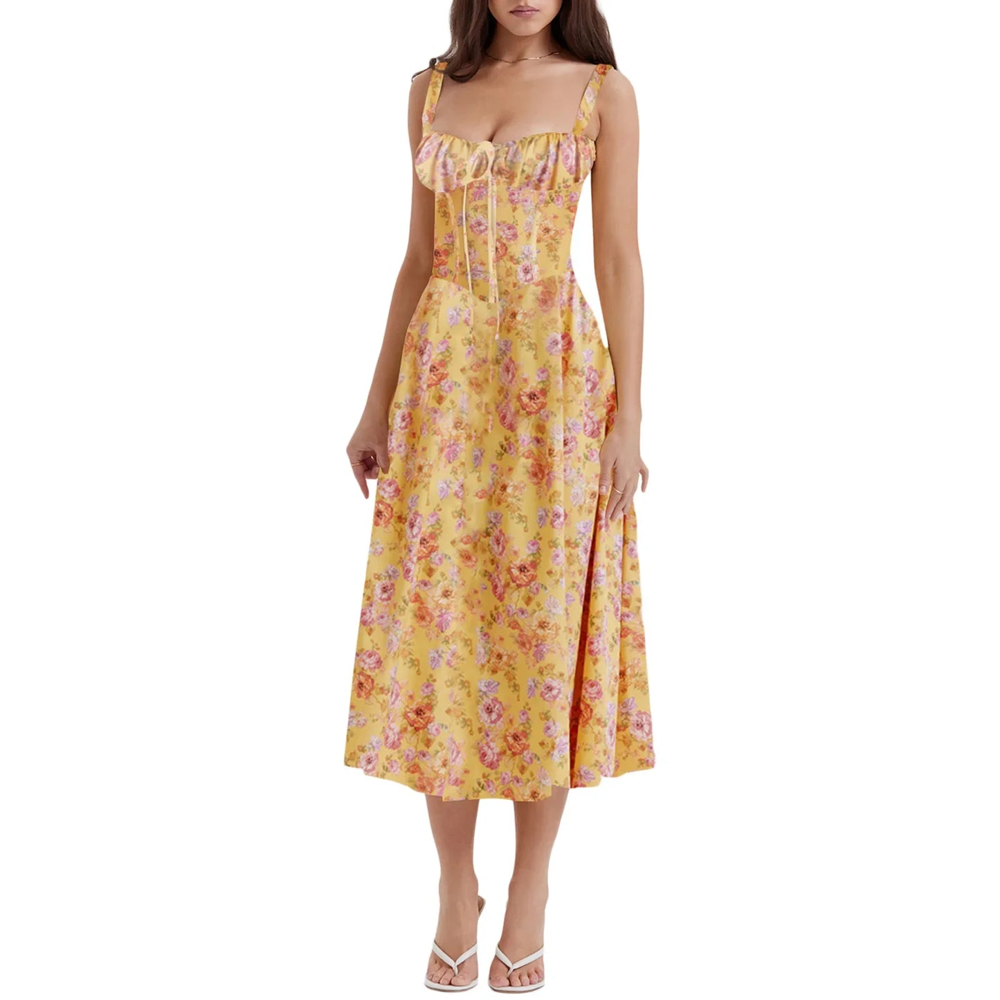Elegant Waist-Tied Slimming Dress