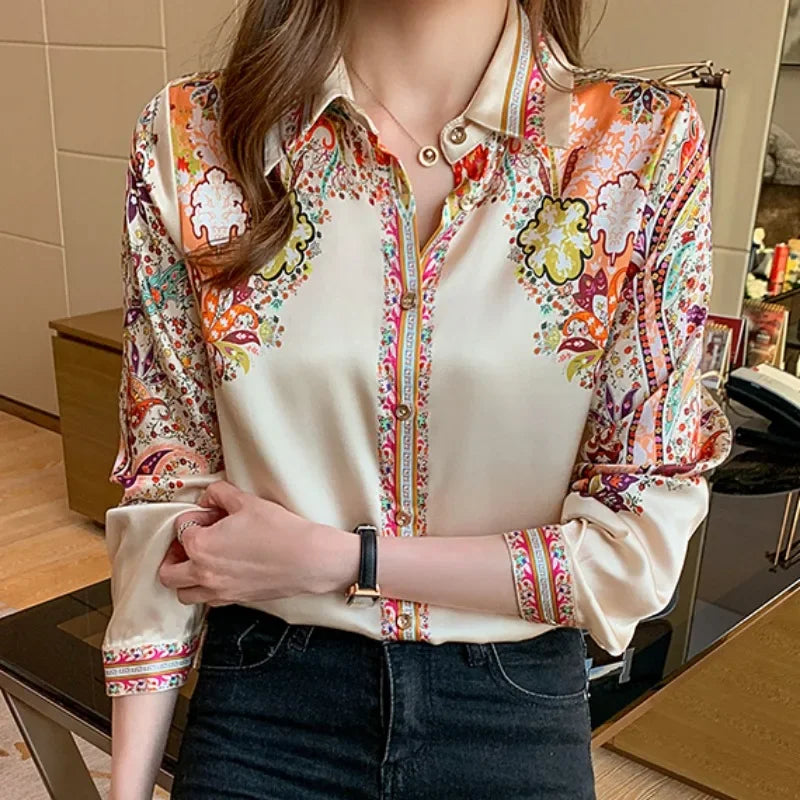 Long Sleeve Floral Print Blouse - Palm and Thread