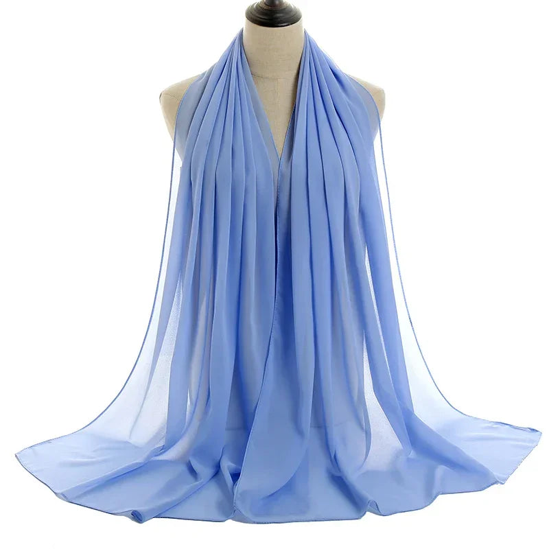 Solid Chiffon Shawl Scarf - Palm and Thread