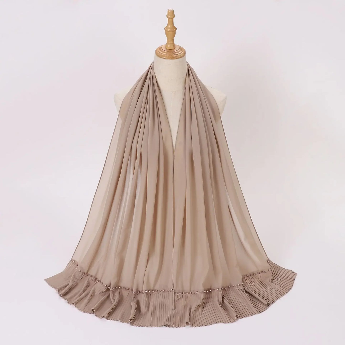 Pleated Chiffon Hijab Ladies Shawl - Palm and Thread