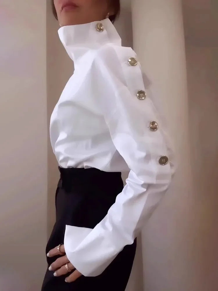 New Fashion Long-sleeve Button Blouse - Palm and Thread