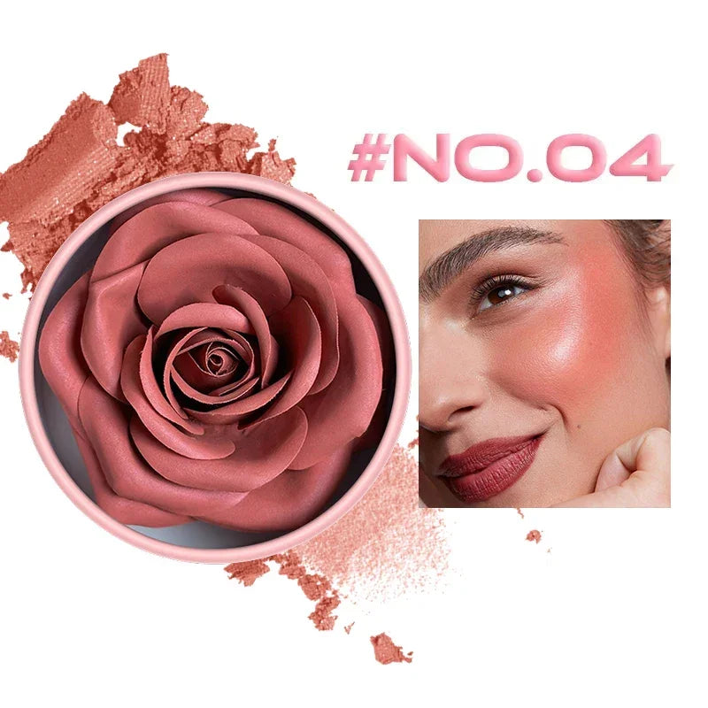4-Shade Rose Petal Blush 3D petal rose Makeup Blush - Palm and Thread