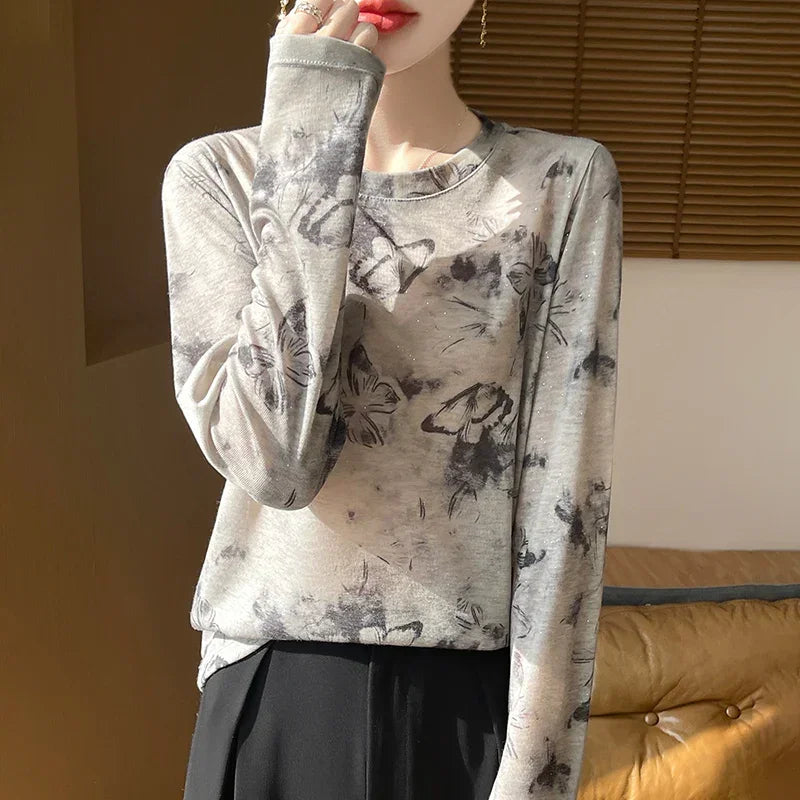 O-neck Long-sleeved Pullover - Palm and Thread