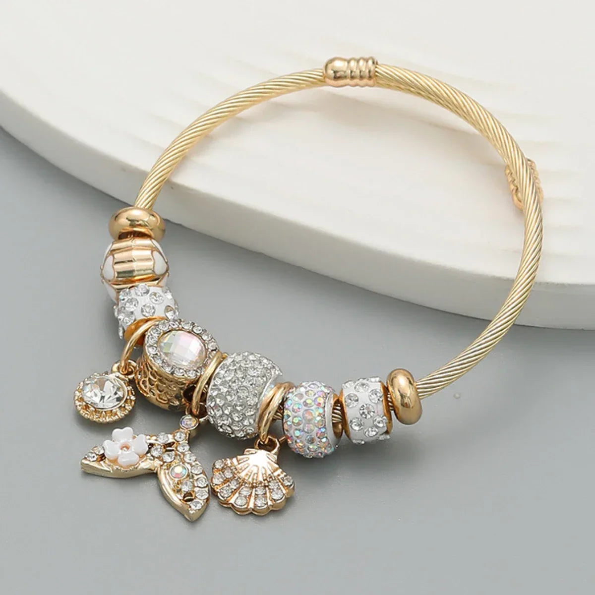 Fashion Multi Element Stainless Steel Panadora - Palm and Thread
