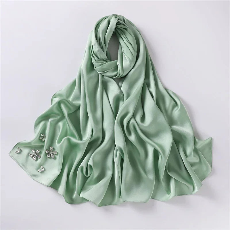 Luxury Stitch Diamond Floral Bubble Chiffon Hijab - Palm and Thread