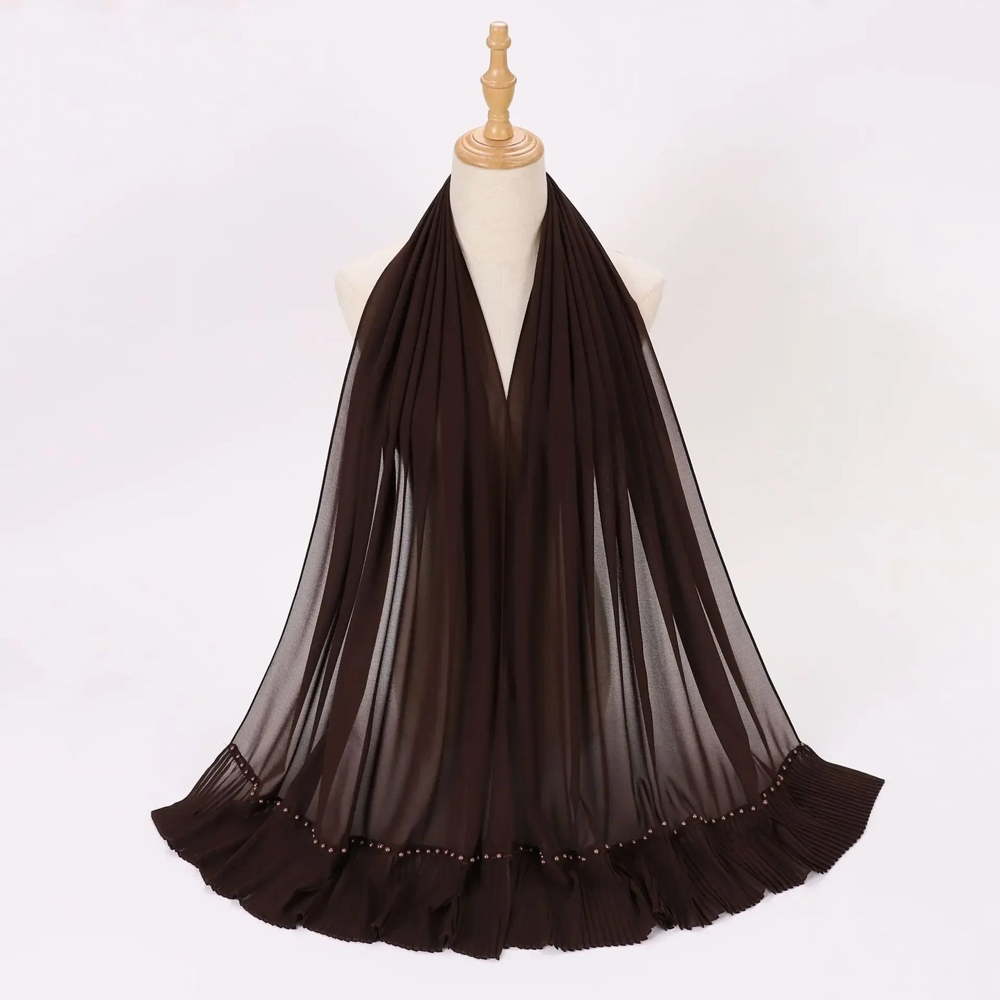 Pleated Chiffon Hijab Ladies Shawl - Palm and Thread