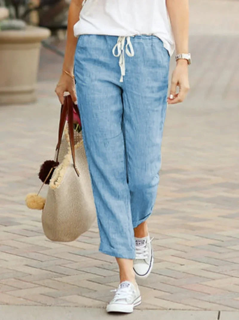 Elegant Solid Slimple Pant - Palm and Thread