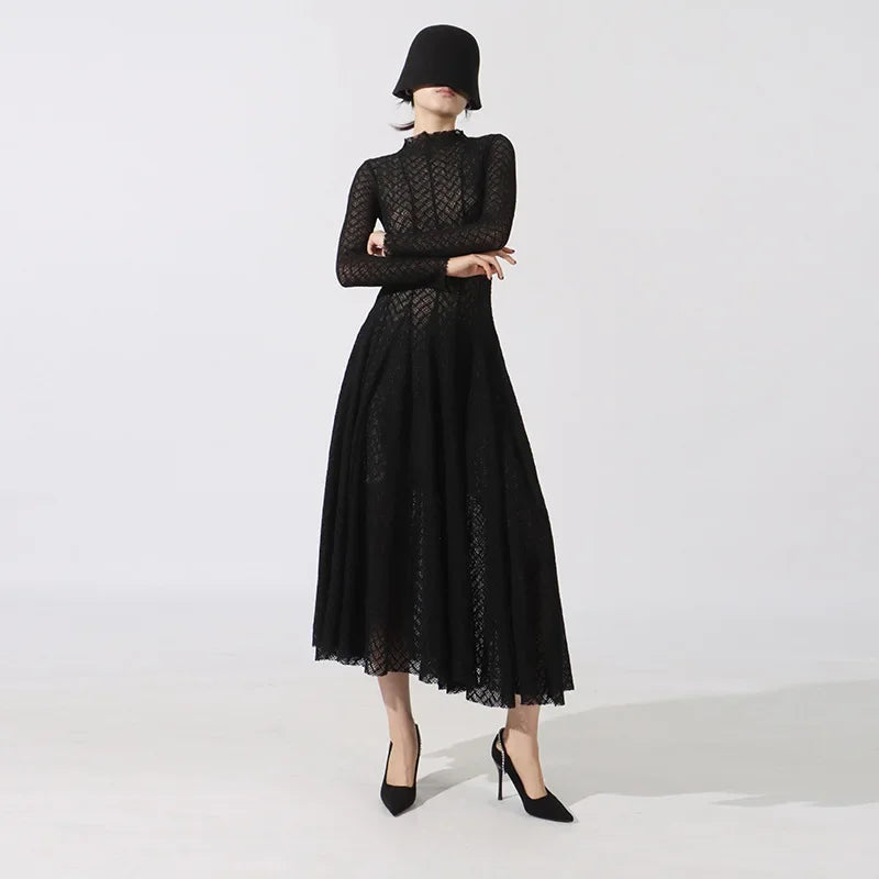 Hollow Out Mesh Maxi Dress - Palm and Thread