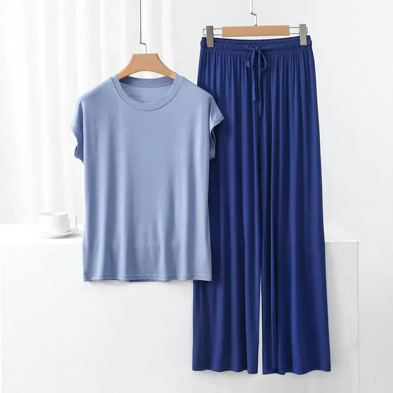 Modal Loose Homewear set O-neck streetwear Casual pajama - Palm and Thread