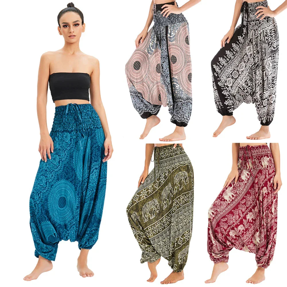 Bohemian High Waist Rayon Harem Baggy Pant - Palm and Thread