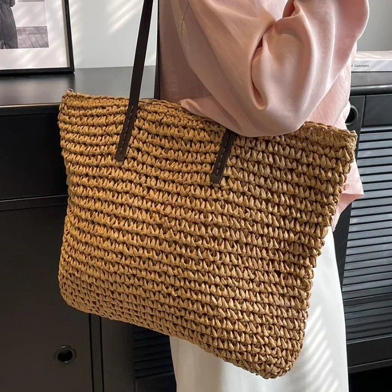 Grass Woven Fashion Shoulder Bag - Palm and Thread