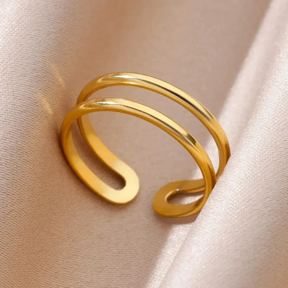 Gold Color Hollow out Open Finger Ring - Palm and Thread