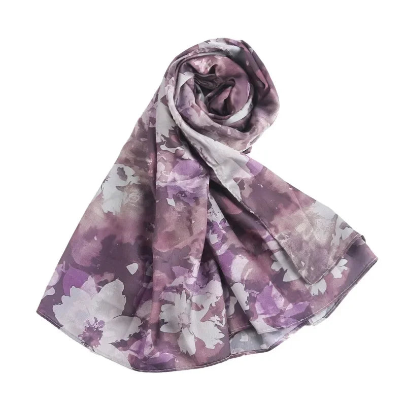 Water Print Shawl Chiffon Silk Hijab - Palm and Thread