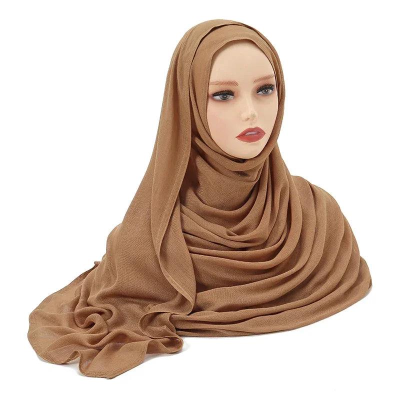 Thin Plain Shawl Soft Viscose Rayon Headscarf - Palm and Thread