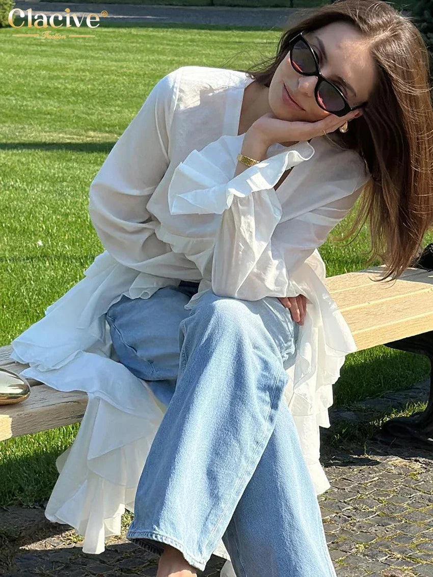 Fashion V-Neck Long Sleeve Shirt - Palm and Thread