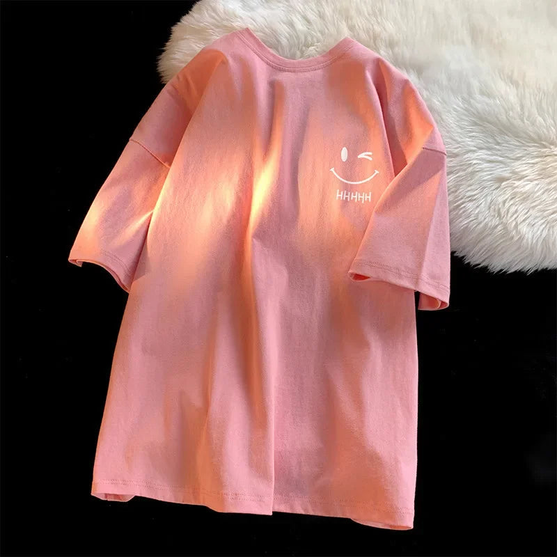 Smiley Vibe Unisex Oversized Tee - Palm and Thread