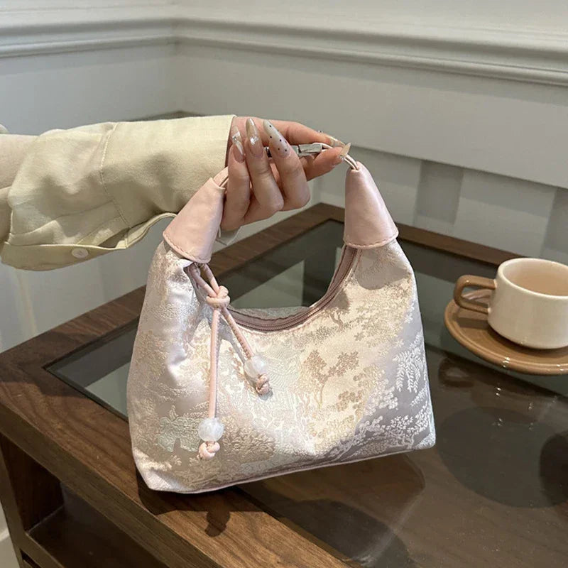 New Style Fine Embroidery Handbag - Palm and Thread
