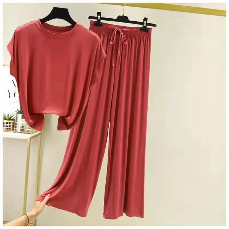 Modal Loose Homewear set O-neck streetwear Casual pajama - Palm and Thread
