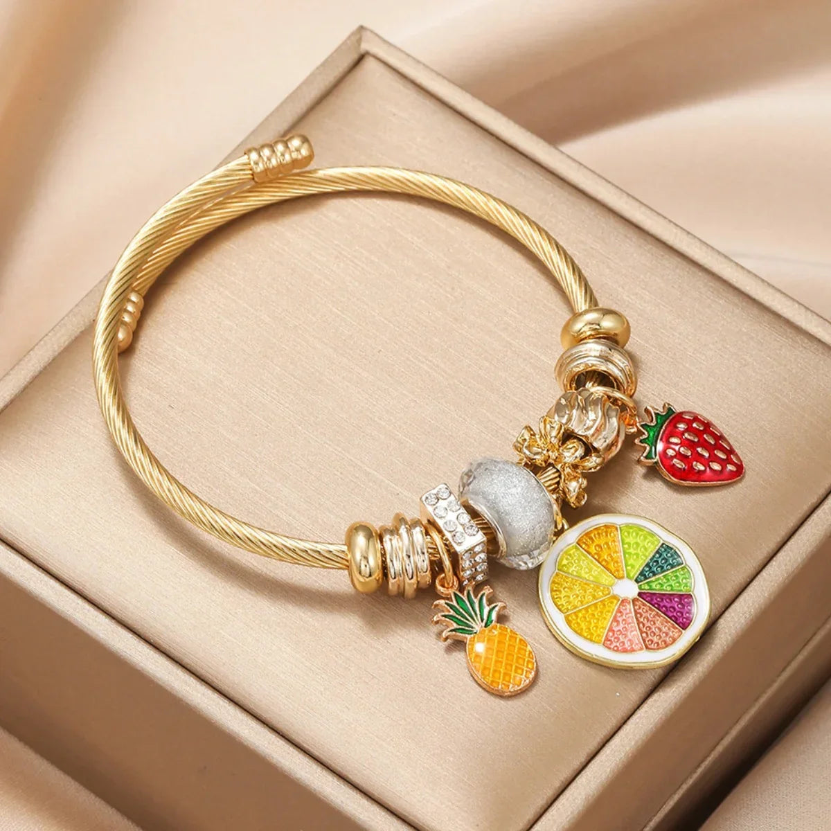 Fashion Multi Element Stainless Steel Panadora - Palm and Thread