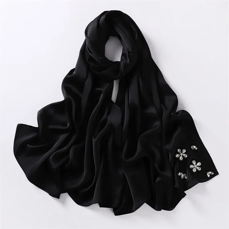 Luxury Stitch Diamond Floral Bubble Chiffon Hijab - Palm and Thread