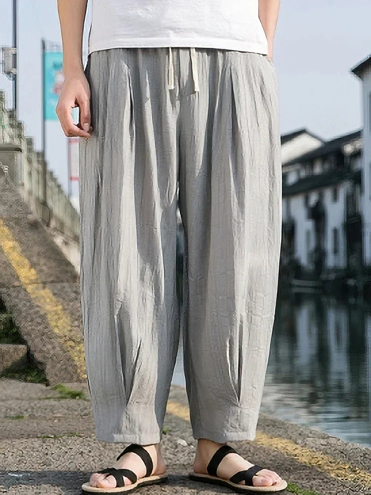 Ice Silk Casual Linen Pant - Palm and Thread