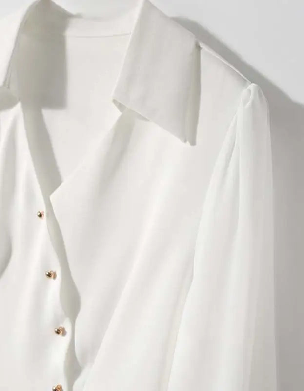 Chic Asymmetrical Button Up Shirt Blouse - Palm and Thread