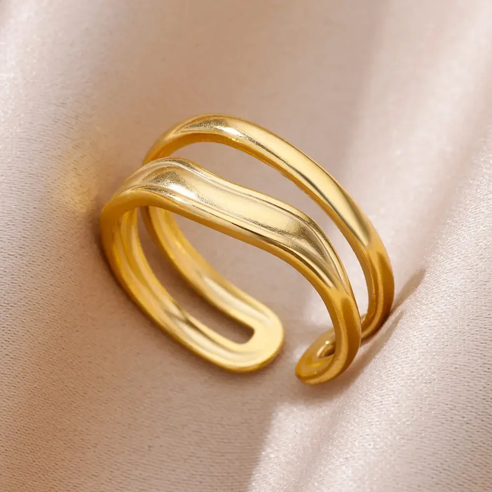 Stainless Steel Angel Feather Ring - Palm and Thread