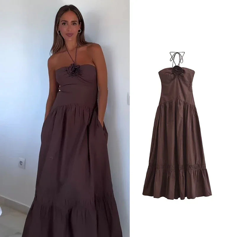 New Chic Tube Top Hanging Neck Dress - Palm and Thread
