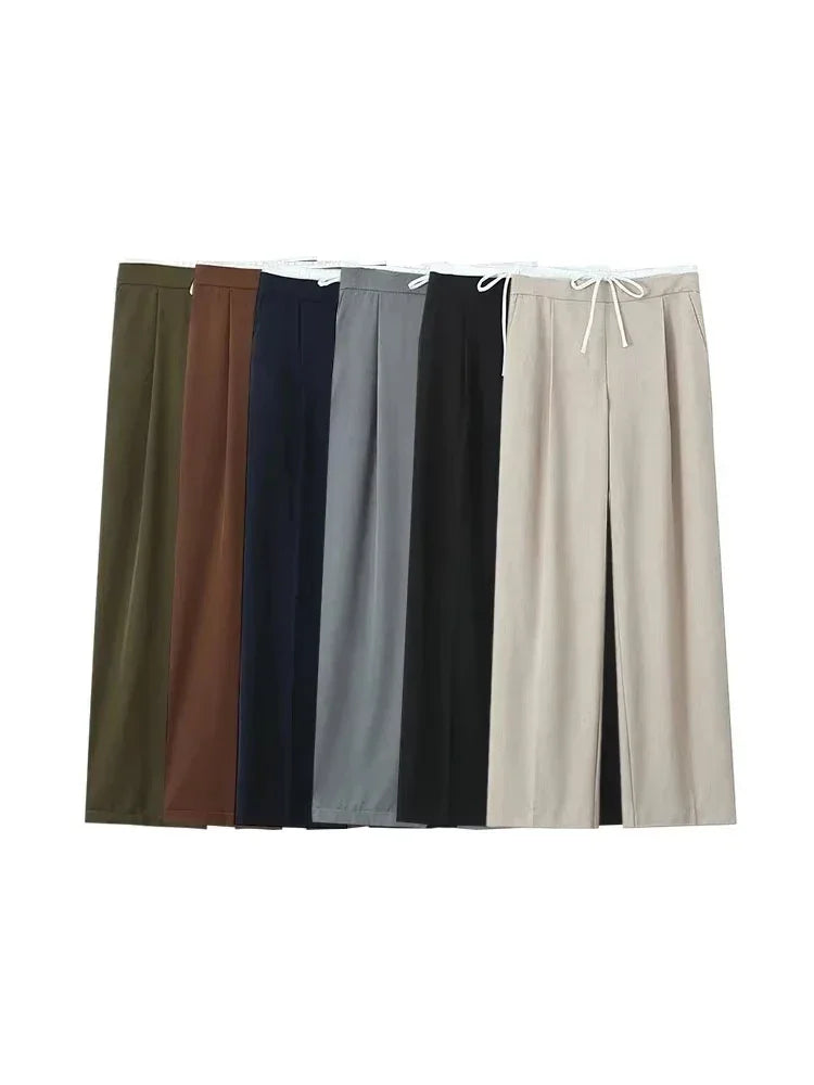 Double Waistband Wide Leg Pant - Palm and Thread