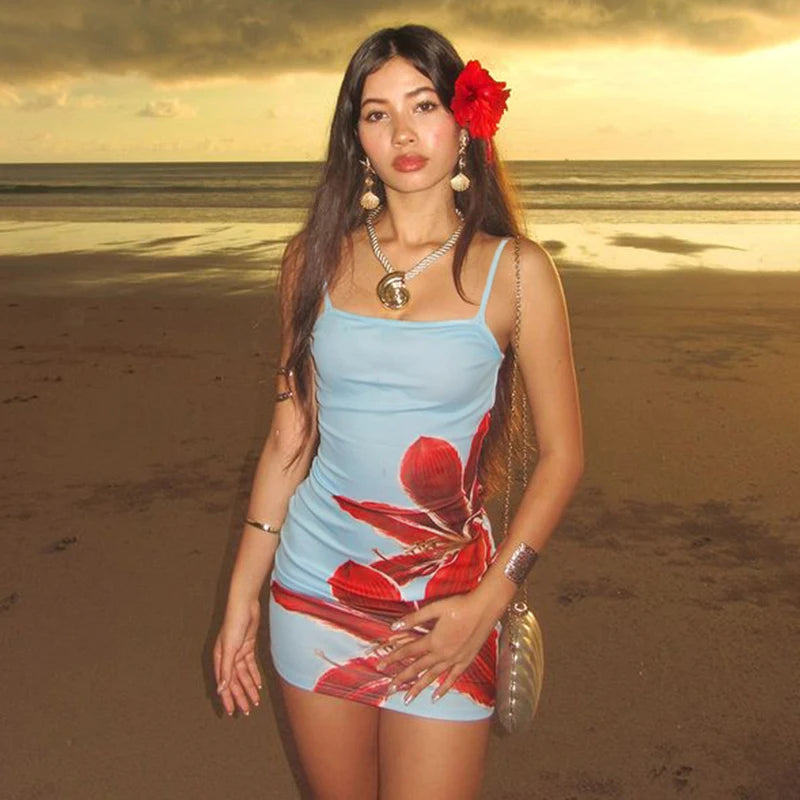 Floral Print Slim Fit Mini Sundress