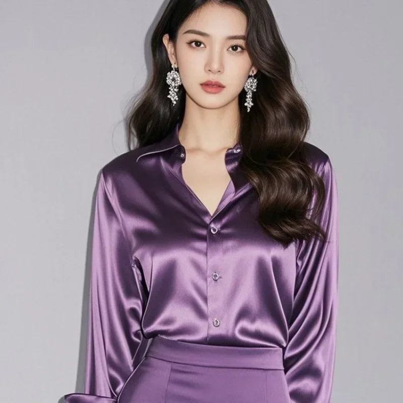 New Satin Shirt Blouse - Palm and Thread