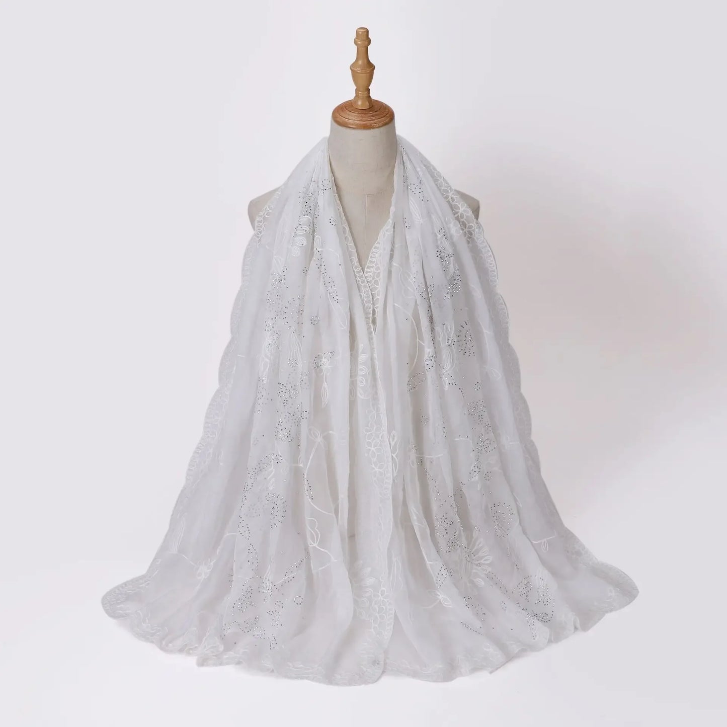 Silk Embroidered Baotou Gauze Fashion Scarf - Palm and Thread