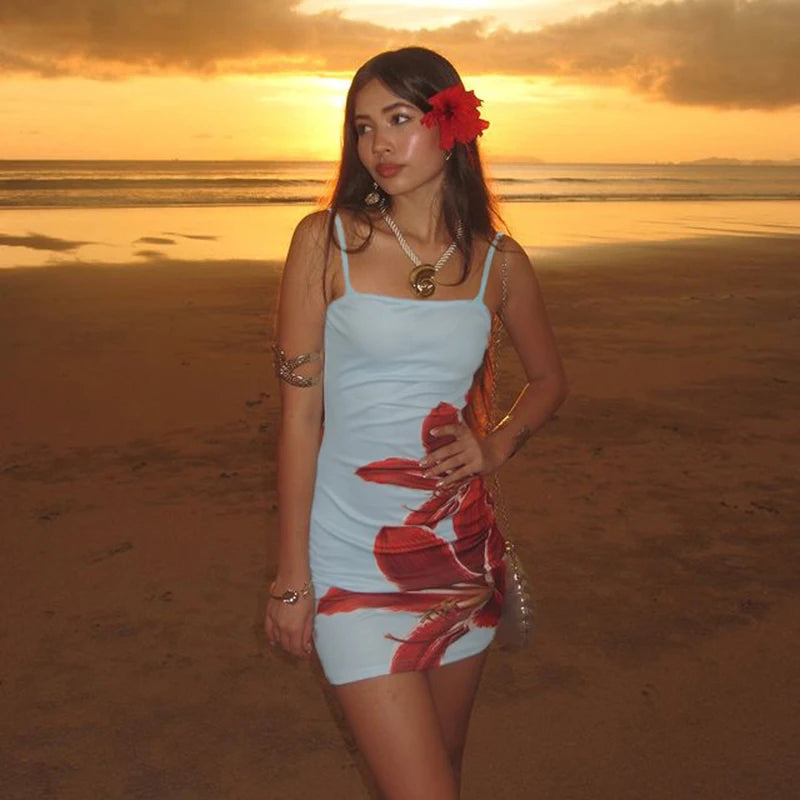 Floral Print Slim Fit Mini Sundress