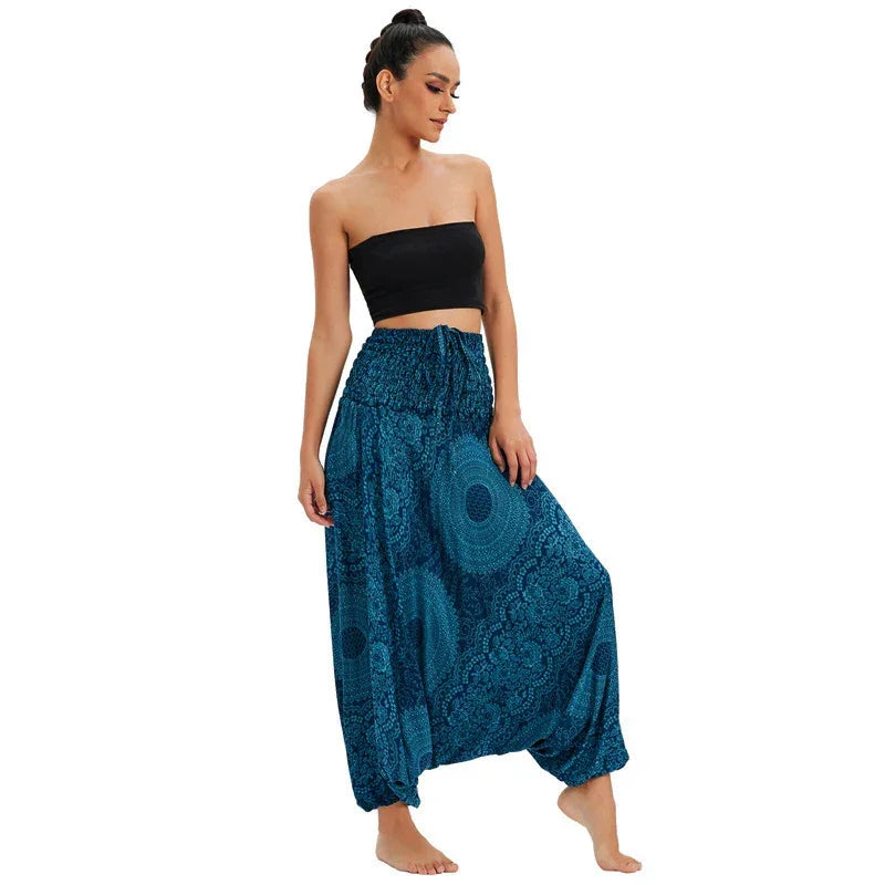 Bohemian High Waist Rayon Harem Baggy Pant - Palm and Thread