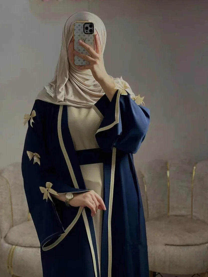 Bow Vestidos Largos Split Sleeve Abaya - Palm and Thread