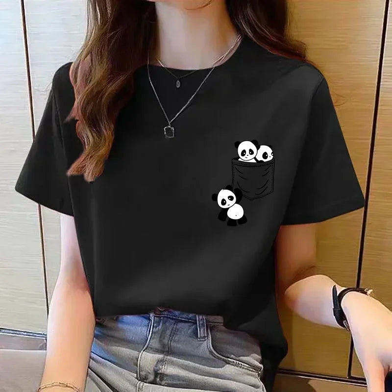 New Pocket Panda Cartoon Printed T-shirt - Palm and Thread