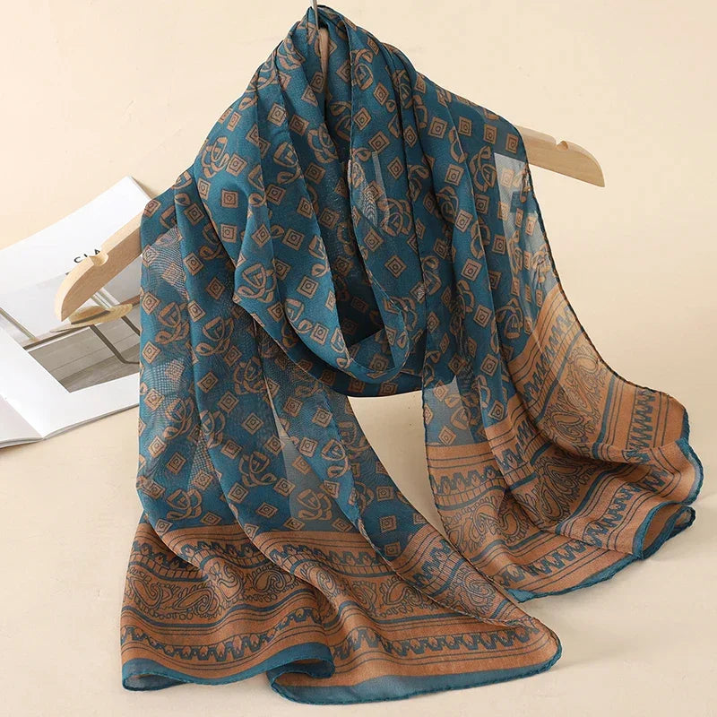 New Print Chiffon Scarf Shawl - Palm and Thread